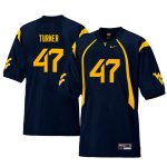 Men's West Virginia Mountaineers NCAA #47 Joseph Turner Navy Authentic Nike Throwback Stitched College Football Jersey WO15T63PL